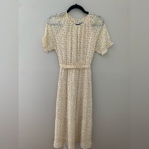 Elegant Cream Floral Dress